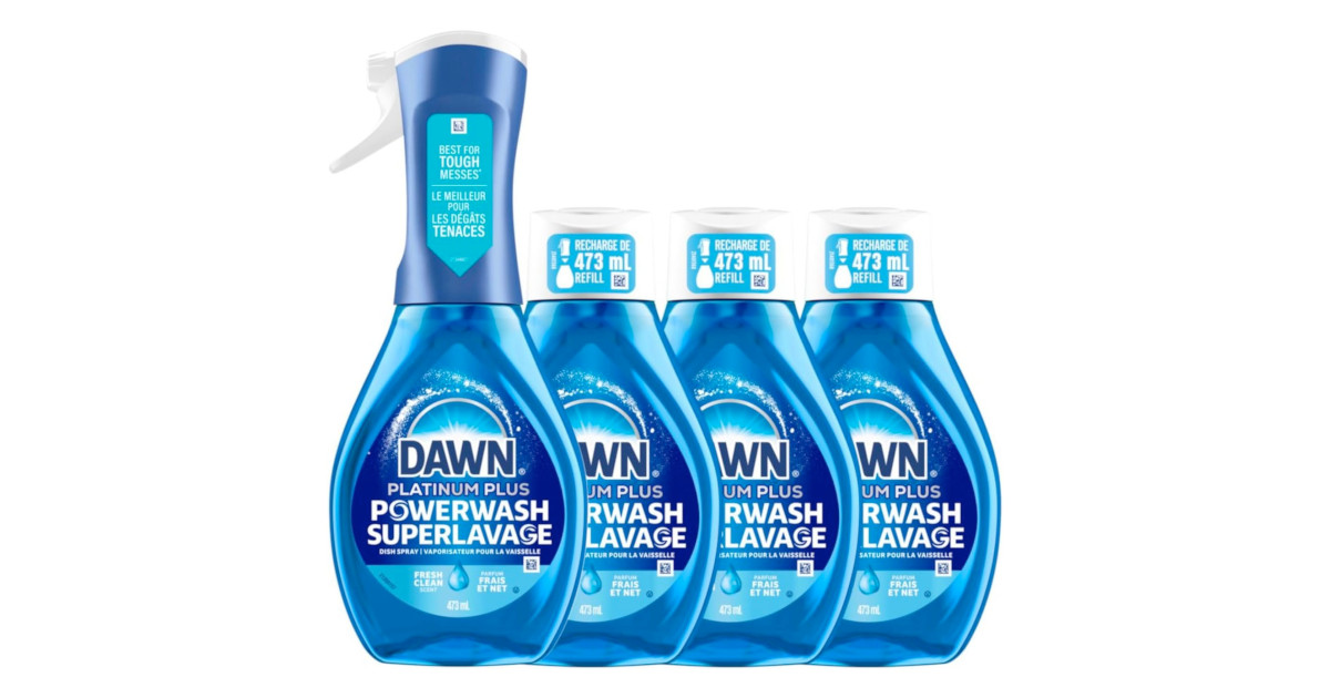 Amazon:Dawn Powerwash Spray (4 x 473ml)只賣$17.92
