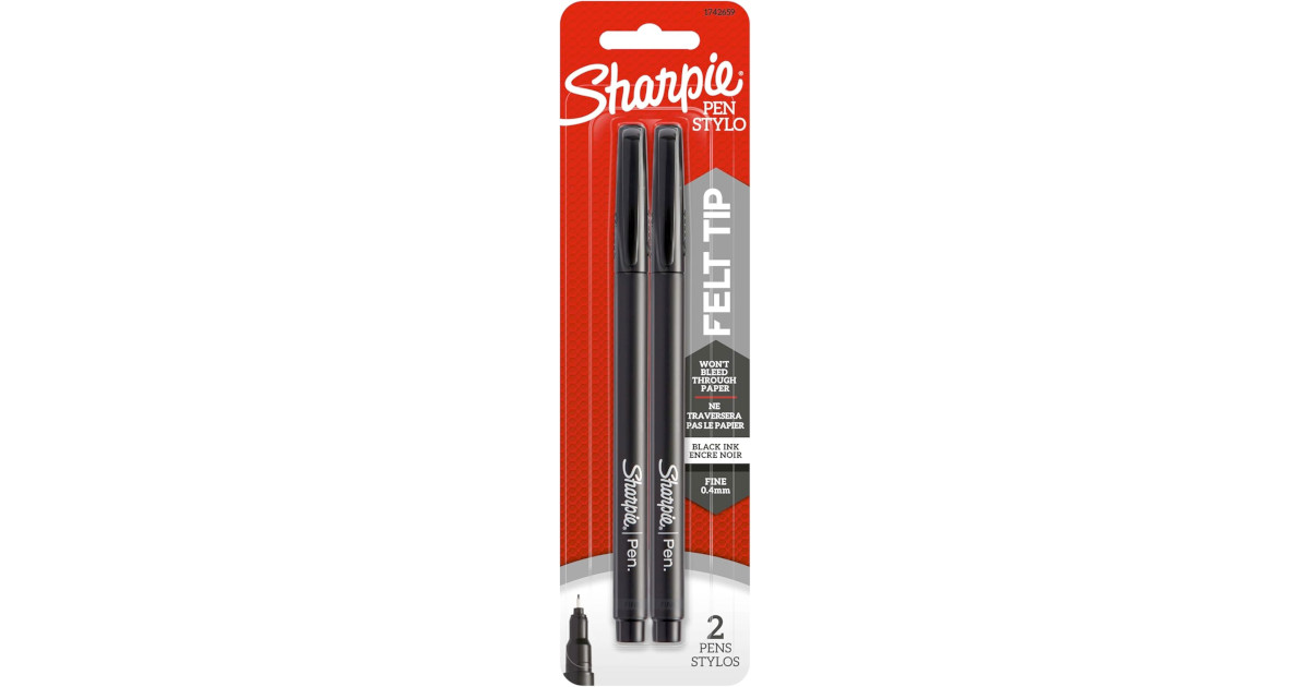 Amazon：Sharpie Pens (Felt Tip, 2 Count)只賣$2