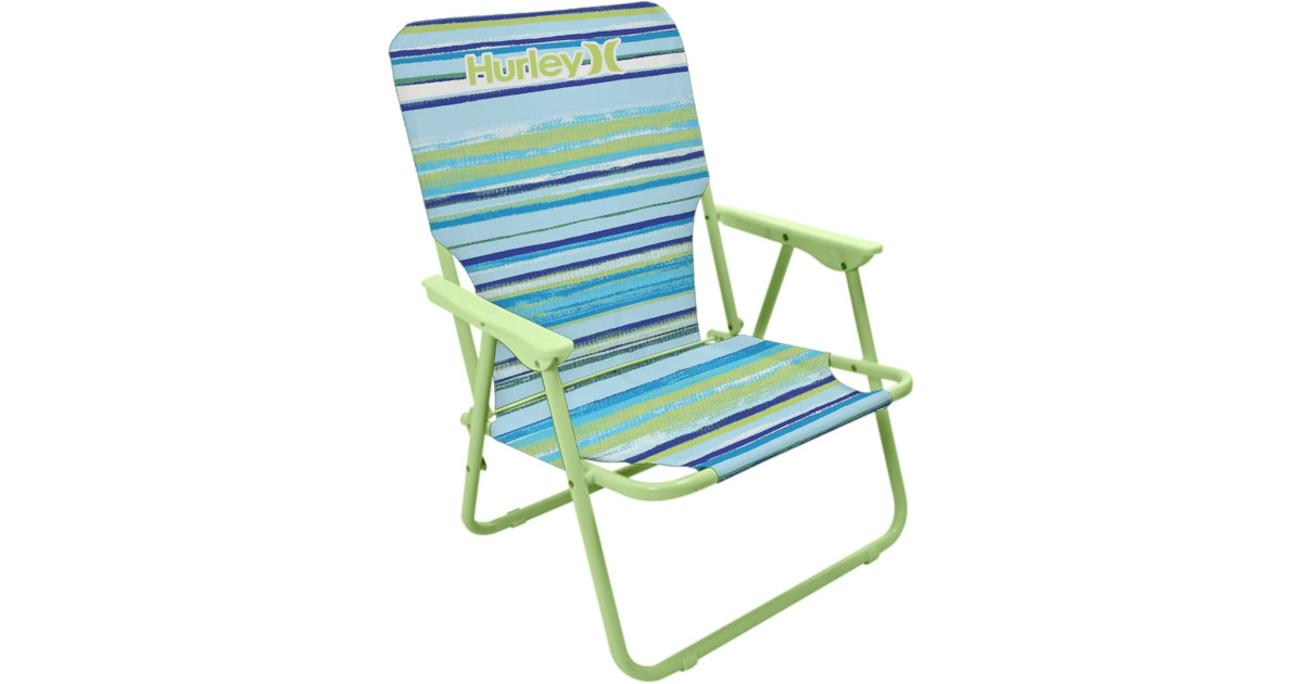 Amazon：Hurley Single Position Blue and Green Design Beach Chair只賣$24.99